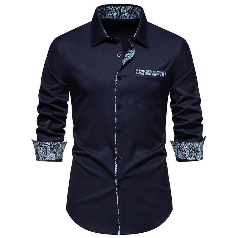 Men's Long Sleeve Shirt with Modern Paisley Design Skorter