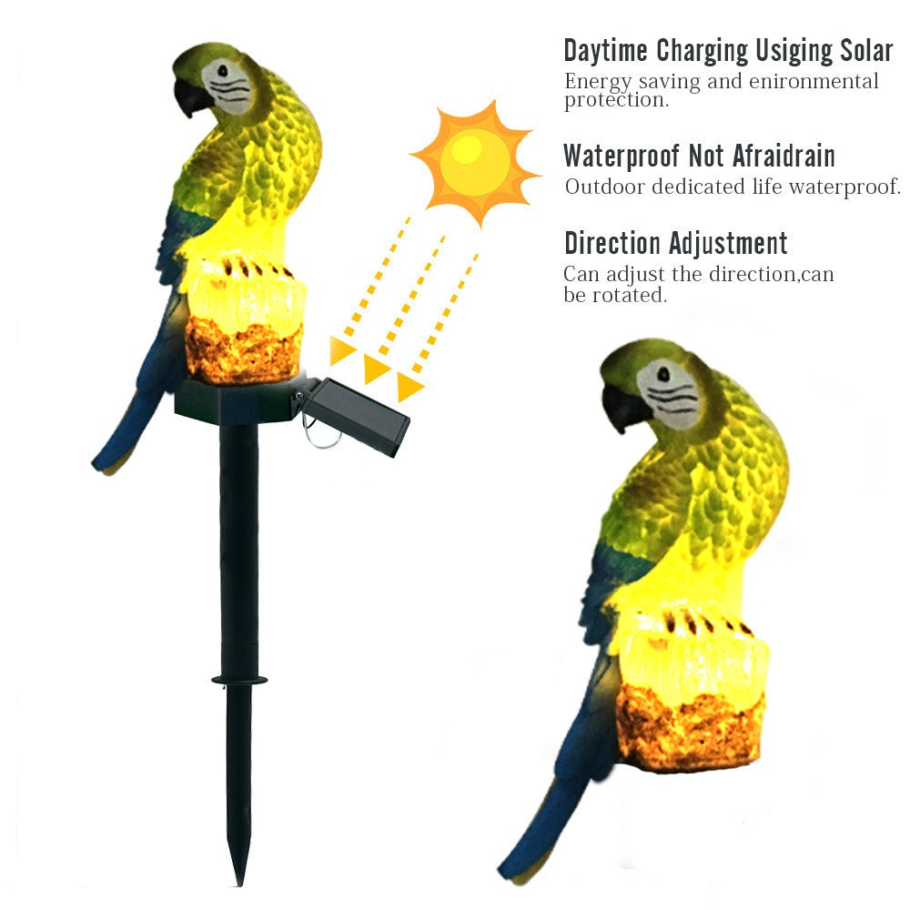 skorter | Garden Owl Parrot Statue LED Solar Light Outdoor Waterproof Lawn Lamp