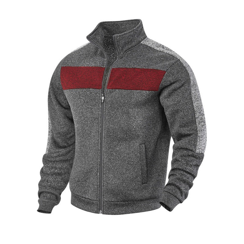 Men's sporty fleece jacket with high collar and reflective accents Skorter