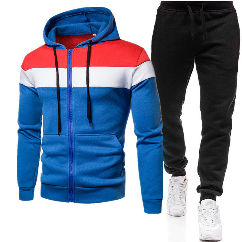 Men's sporty hoodie and jogging suit with contrast stripes Skorter