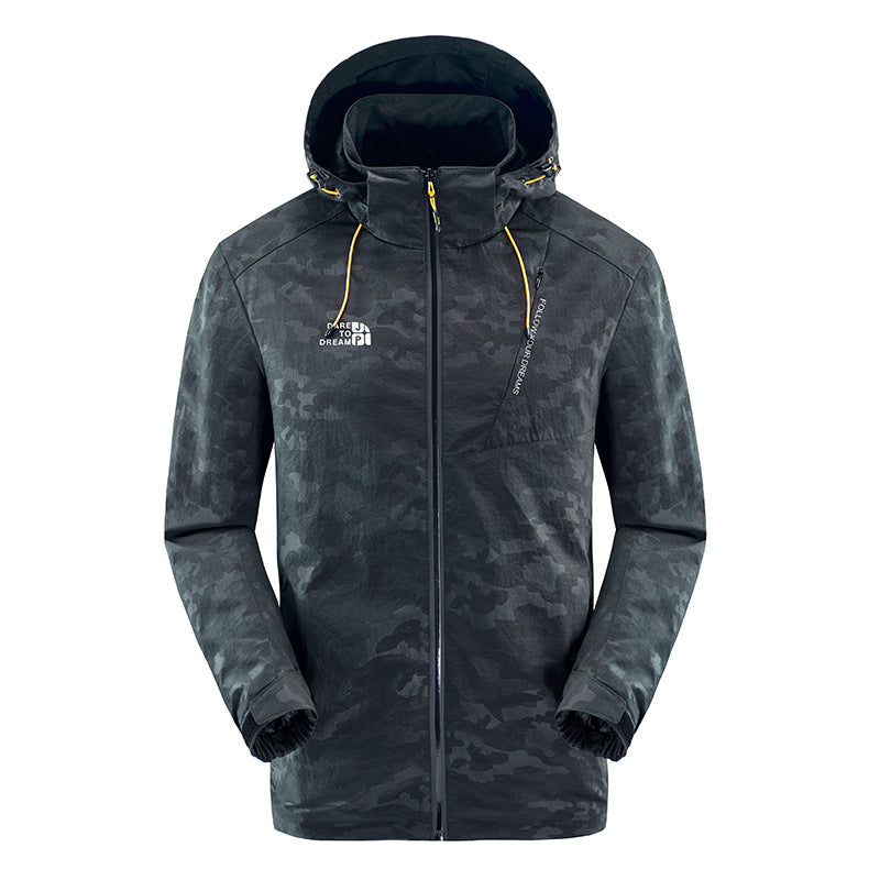 Men's water-repellent camouflage jacket with adjustable hood Skorter