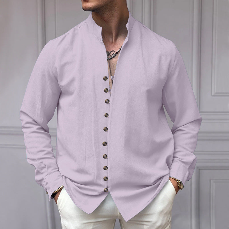 Men's long-sleeve shirt with modern button details and timeless design Skorter