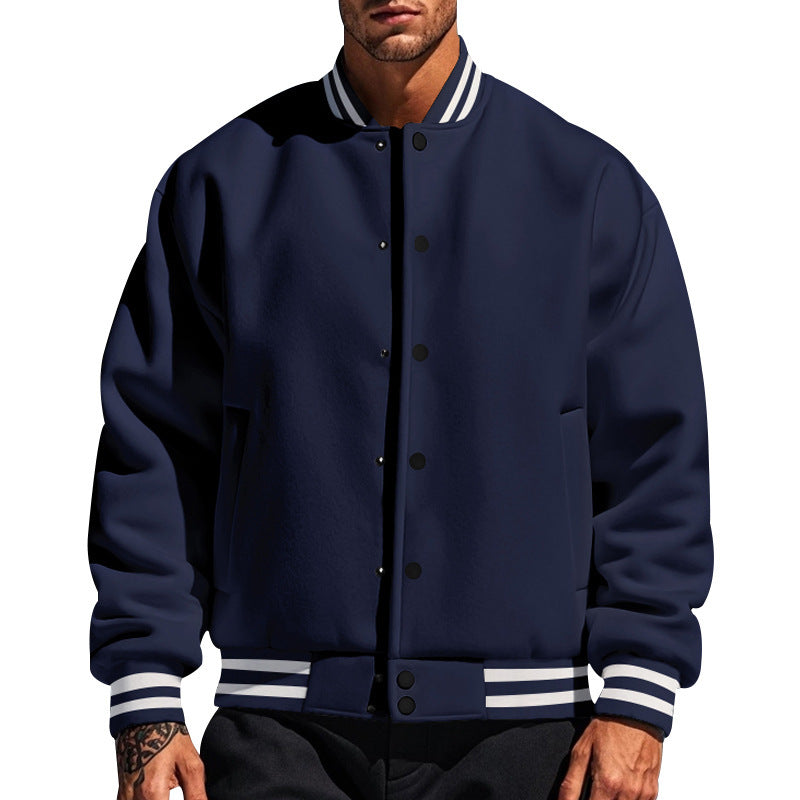 Men's Sporty College Jacket with Fashionable Collar Skorter