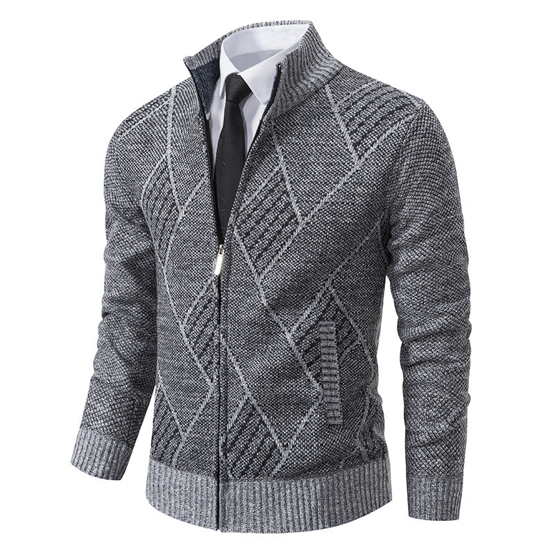 Men's cardigan with modern pattern and slim fit Skorter