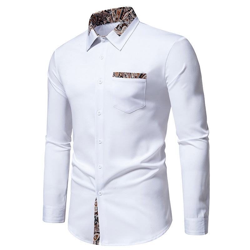 Men's long sleeve shirt with elegant paisley patterns Skorter