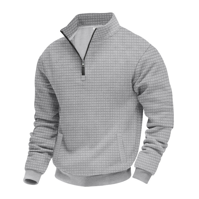 Men's sporty sweater with half-high closed collar Skorter