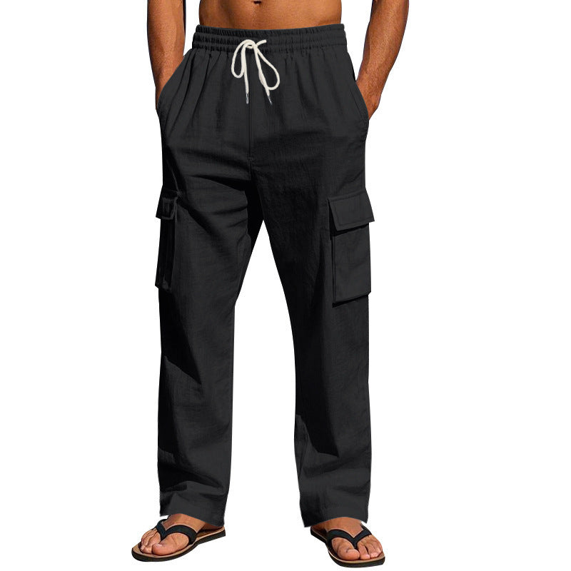 Herr cargobyxor tillverkade av lätt, andningsbart tyg med praktiska fickor Skorter