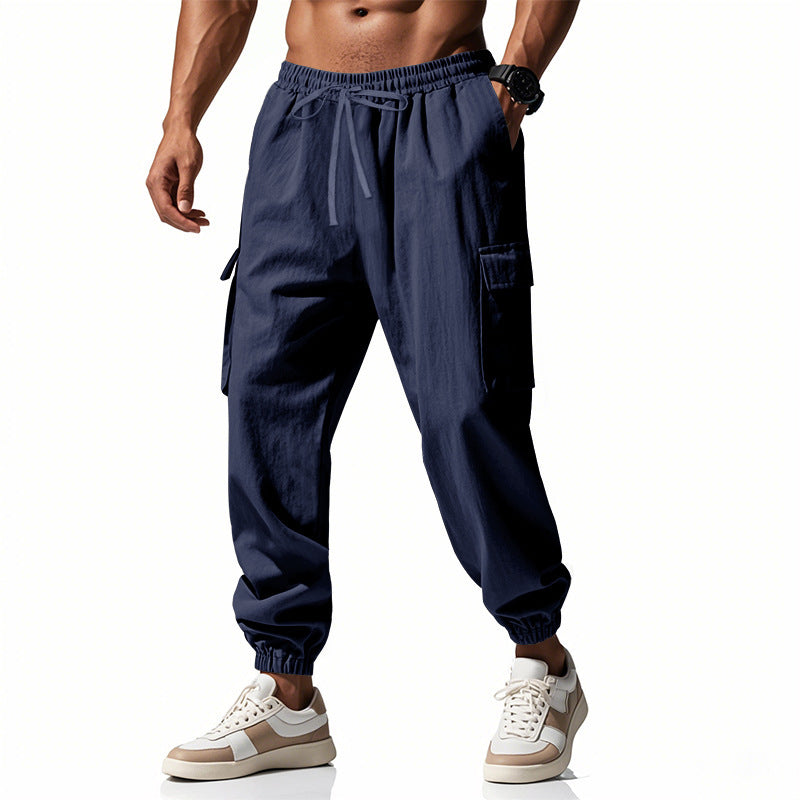 Men's cargo joggers with practical side pockets and elastic waistband Skorter
