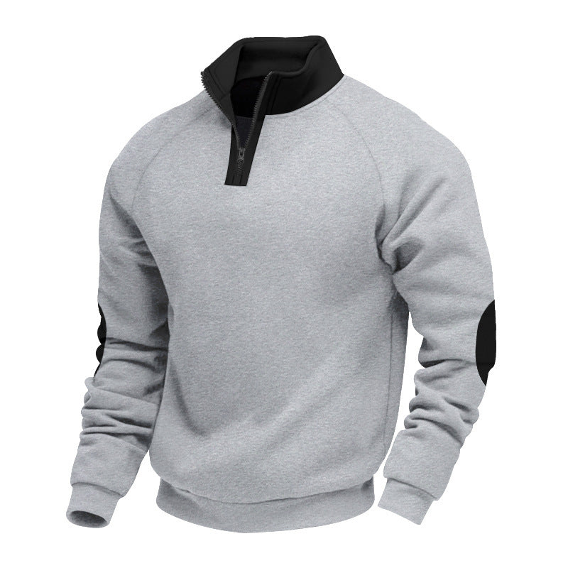 Men's sweatshirt with half zipper and contrasting sleeves Skorter