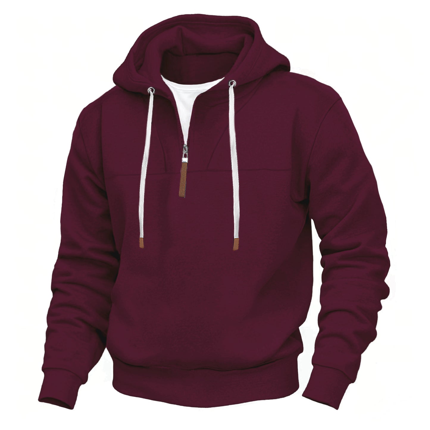 Men's sporty hoodie with half zip and elastic cuff Skorter