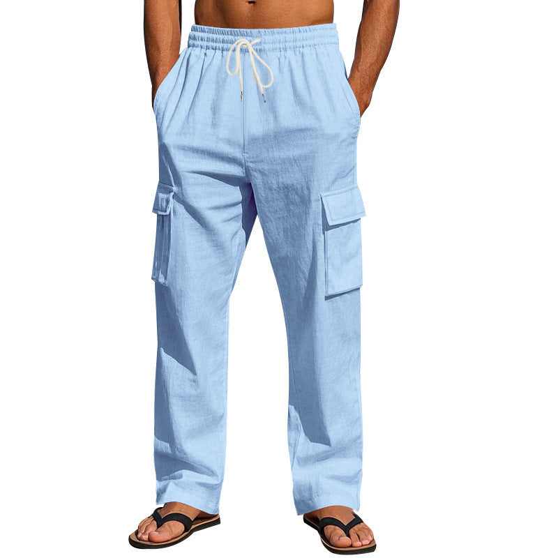 Herr cargobyxor med justerbar midja och praktiska sidofickor Skorter