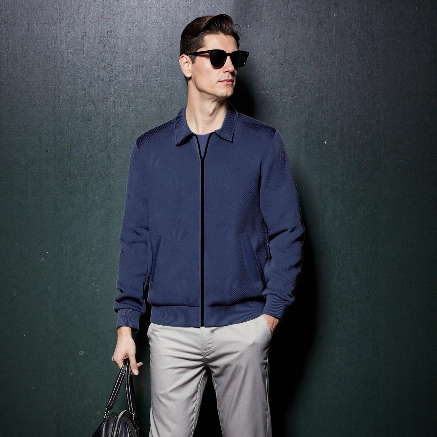 Men's sporty jacket with textured design and modern collar Skorter