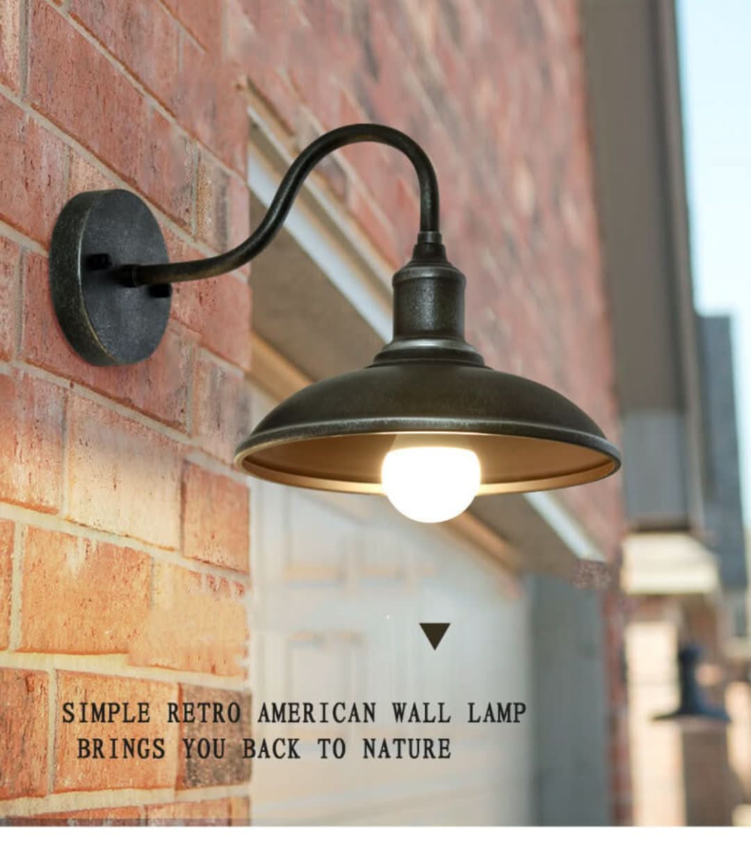 Skorter | Eisenglow - Retro Outdoor Wall Lamp With 1 Iron Light Dome