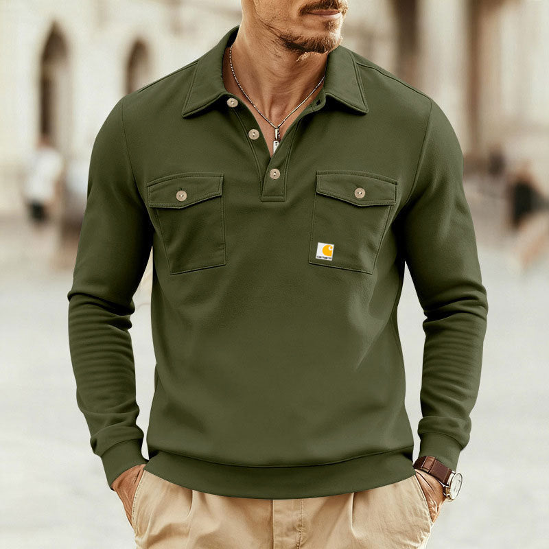 Men's polo shirt with casual collar and practical breast pockets Skorter