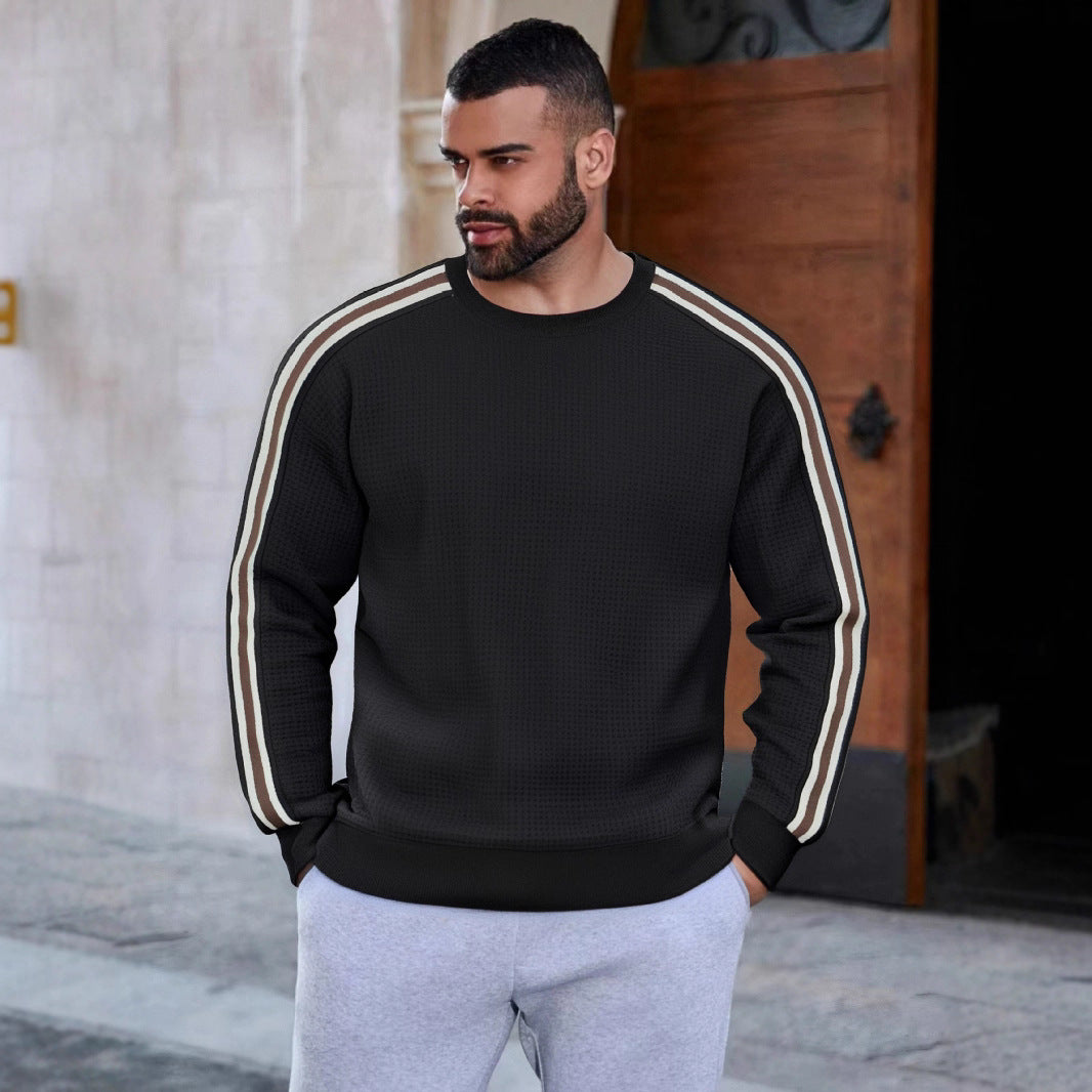 Men's sporty sweatshirt with textured surface and modern stripes Skorter