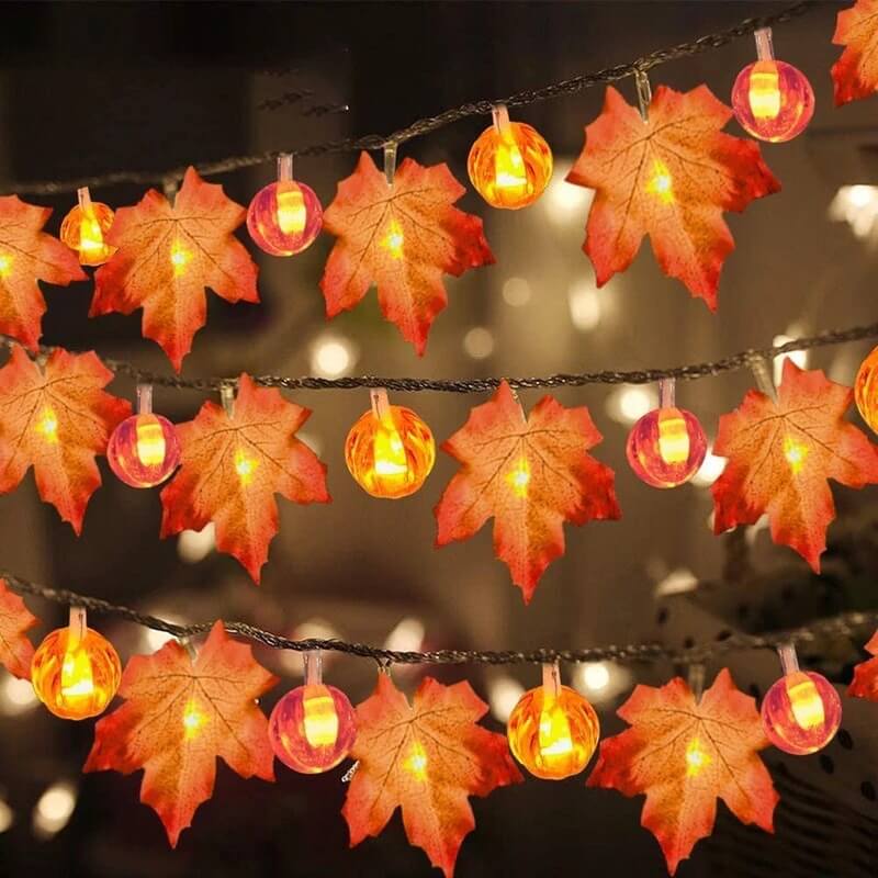 Skorter | Maple Leaf Pumpkin LED Lights Festival Party Decoration Battery String Lights