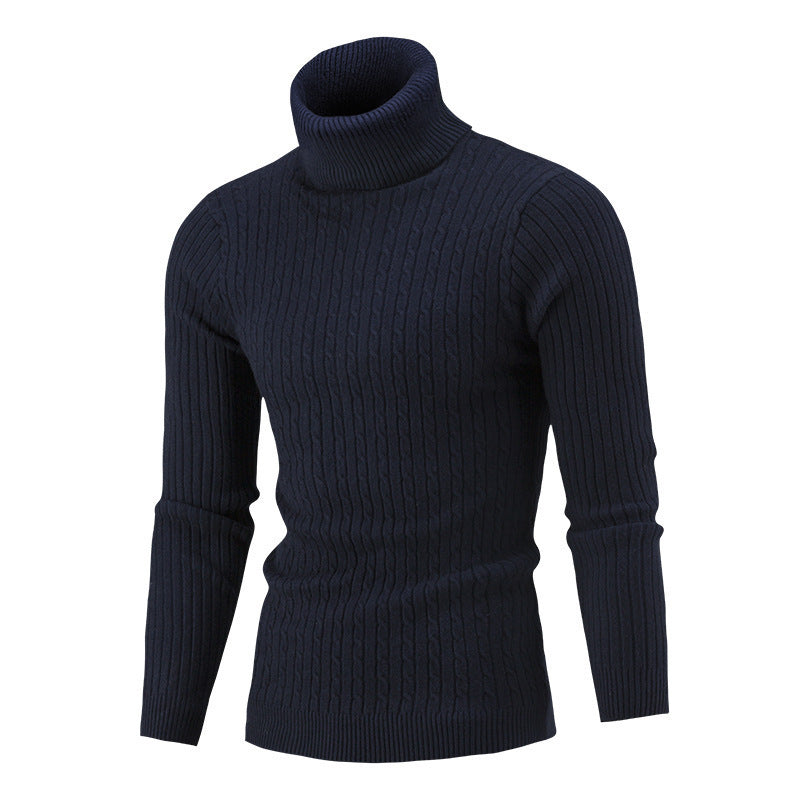 Men's turtleneck sweater in classic rib pattern Skorter