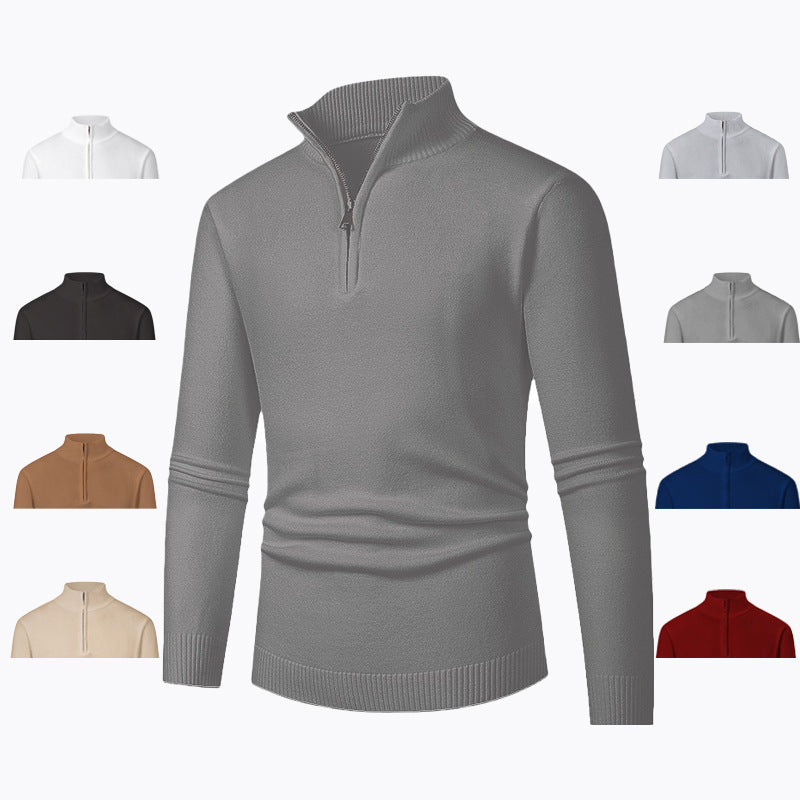 Men's pullover with high collar and zipper Skorter