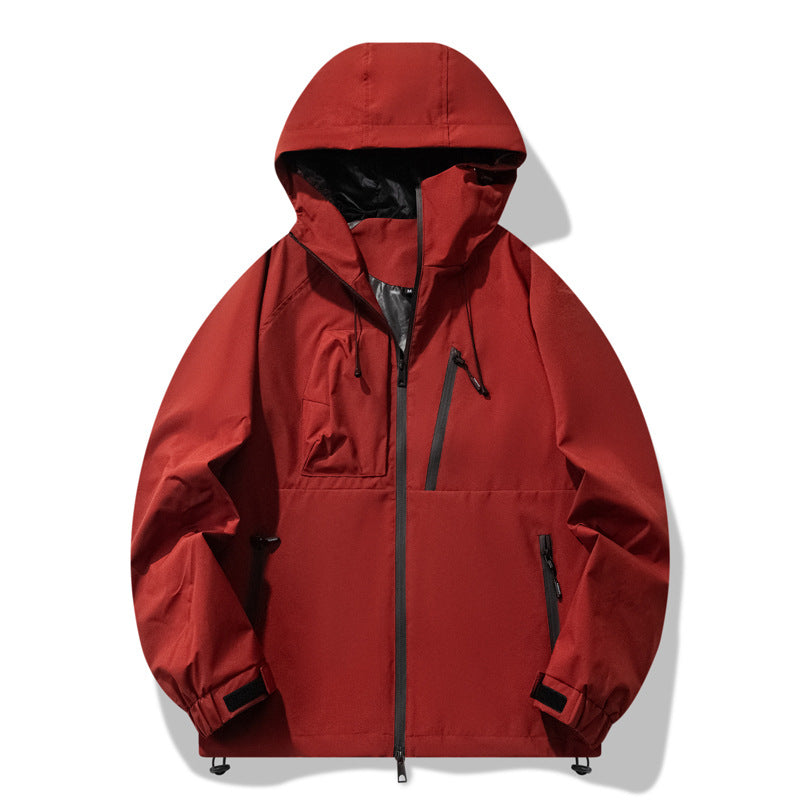 Men's water-repellent outdoor jacket with adjustable hood and functional zip pockets Skorter