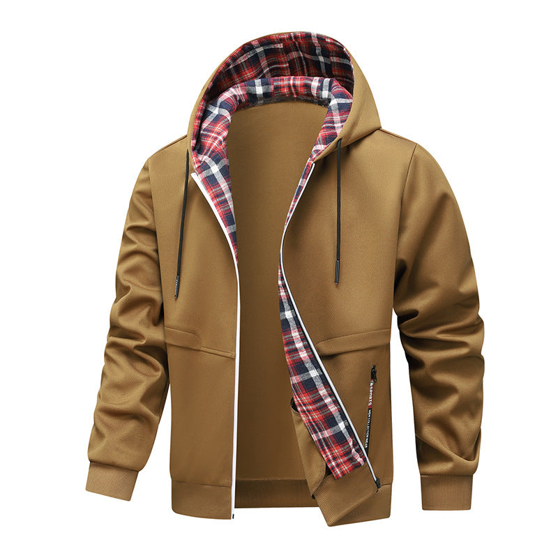 Men's sporty hybrid jacket with internal check pattern Skorter