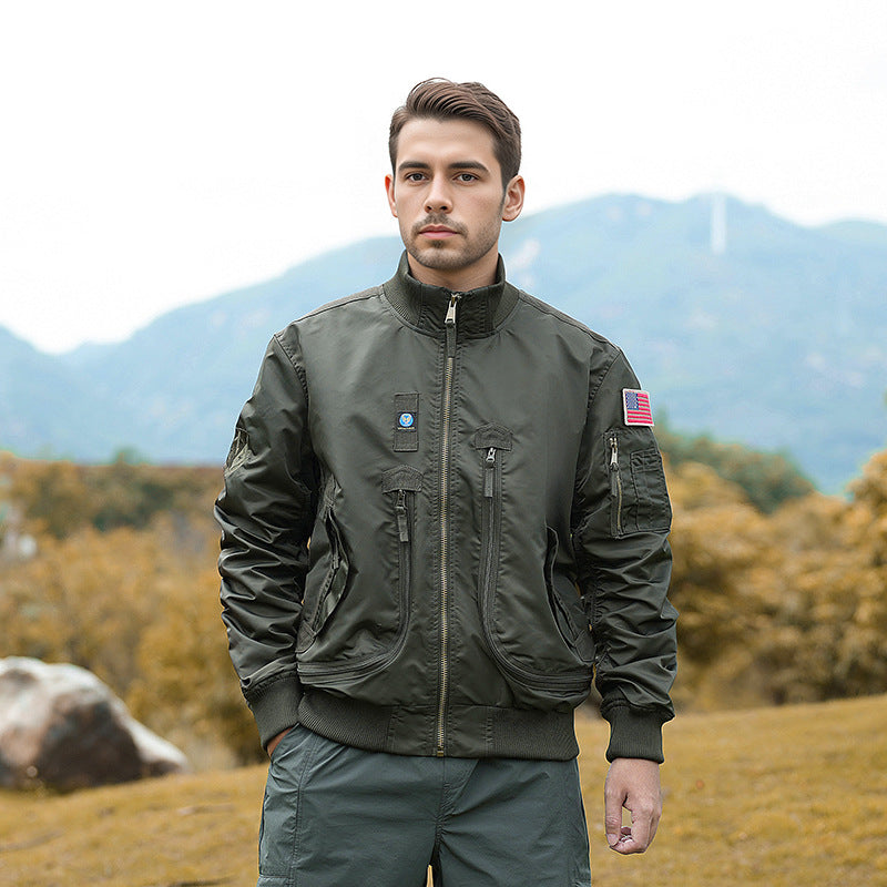 Men's technical bomber jacket with functional pockets Skorter