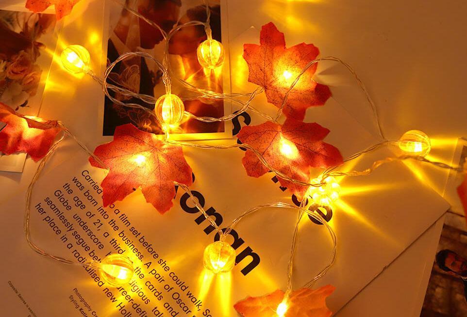 Skorter | Maple Leaf Pumpkin LED Lights Festival Party Decoration Battery String Lights