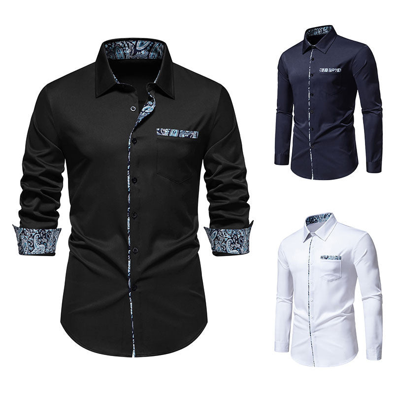 Men's Long Sleeve Shirt with Modern Paisley Design Skorter