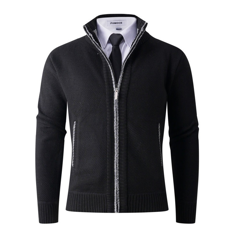 Men's stylish cardigan with high collar and practical pockets Skorter