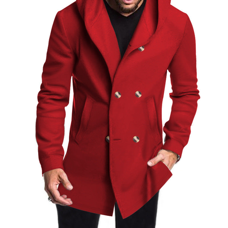 Men's Stylish Double-Breasted Jacket with Hood Skorter