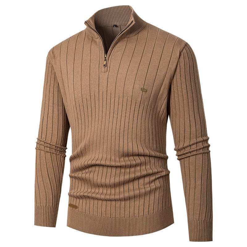 Men's sweater with stand-up collar and fine knit Skorter