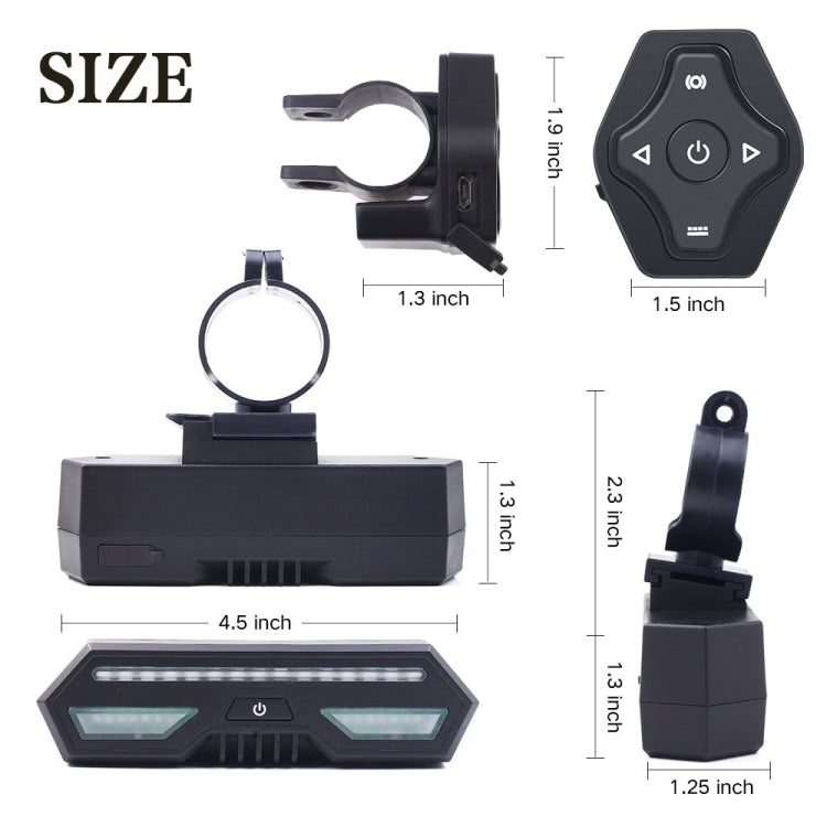 Skorter | IPX4 85LM Waterproof USB Bicycle Turn Signal Light Rear Light Taillight with Remote Control
