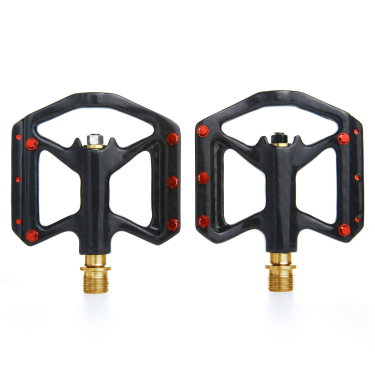 Skorter | 1 Pair B251C Road Bike Carbon Fiber + Titanium Axle Pedals (Black)