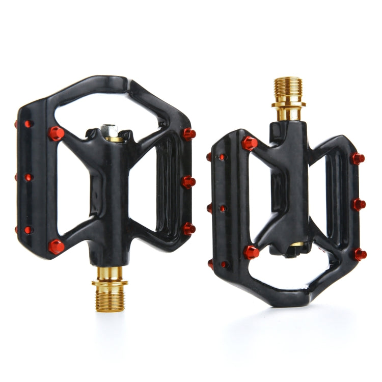 Skorter | 1 Pair B251C Road Bike Carbon Fiber + Titanium Axle Pedals (Black)