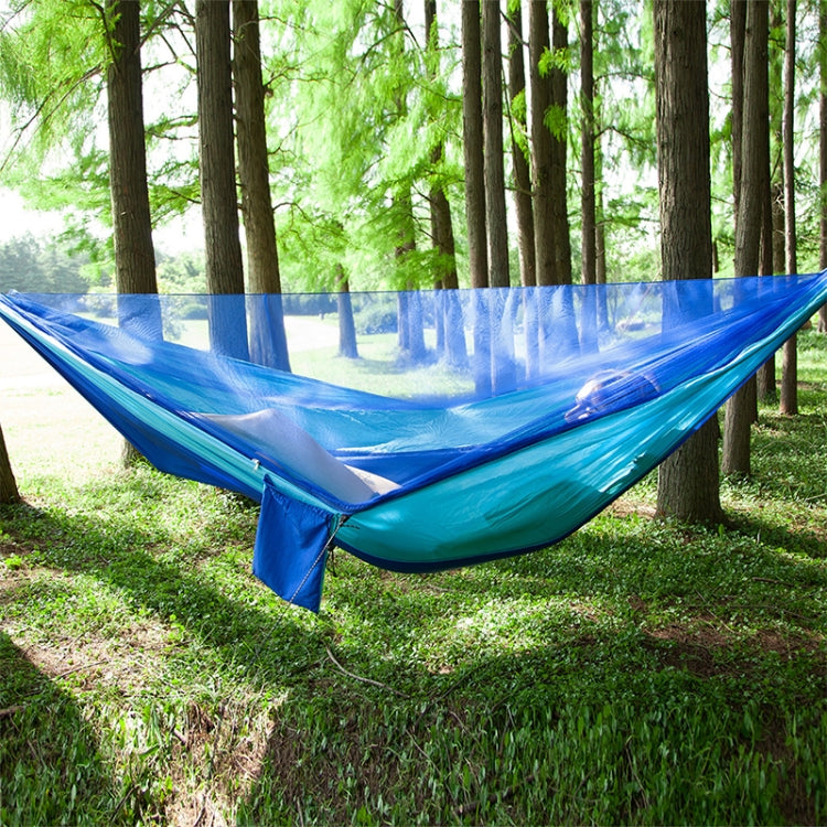 Skorter | Portable Outdoor Parachute Hammock with Mosquito Nets (Dark Blue + Baby Blue)