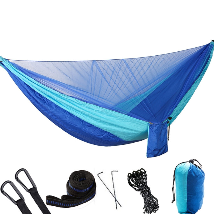 Skorter | Portable Outdoor Parachute Hammock with Mosquito Nets (Dark Blue + Baby Blue)