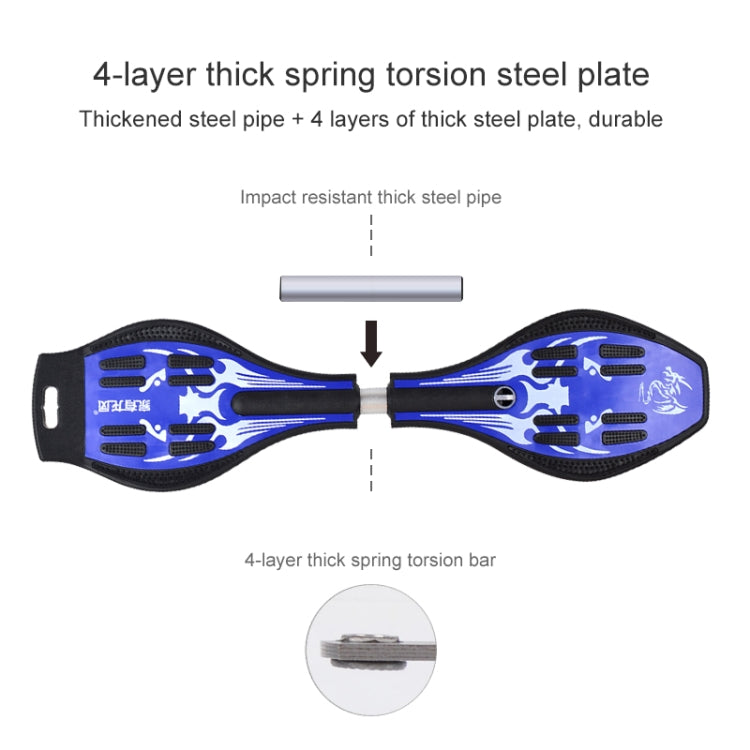 Skorter | Fashion Vulcan Pattern Two-wheeled Skateboard Luminous Flash Wheel Vitality Board(Blue)