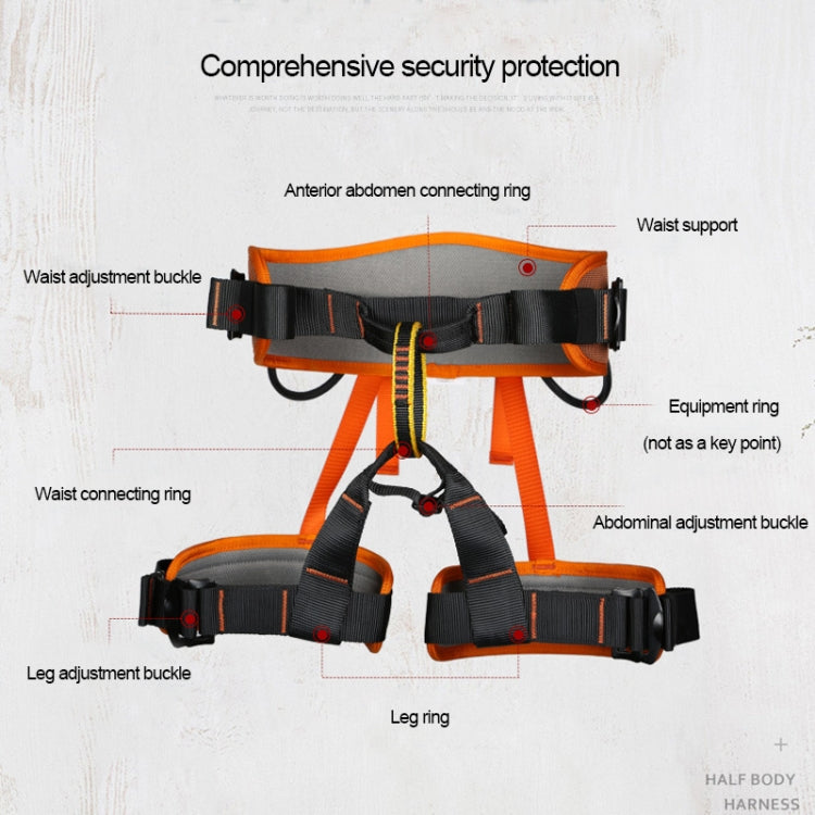 Skorter | XINDA XDA9516 Outdoor Rock Climbing Polyester High-strength Wire Adjustable Downhill Whole Body Safety Belt(Orange)