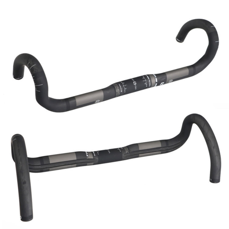 Skorter | TOSEEK Full Carbon Fiber Road Bike Bent Handlebar Groove Outside Line Handle, Size: 440mm (UD Black)