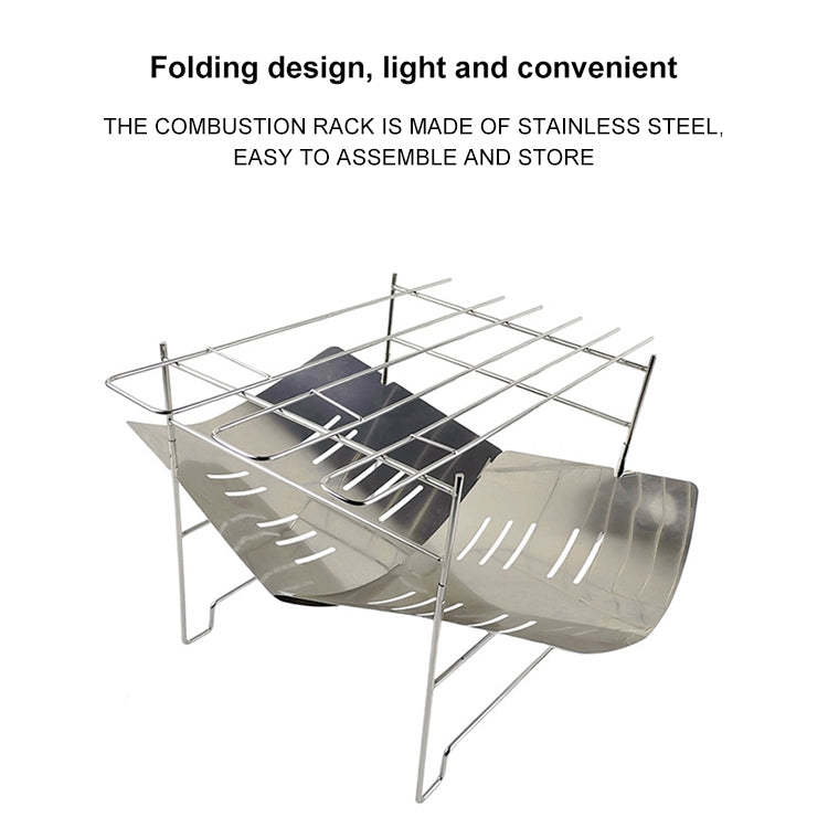 Skorter | Outdoor Camp Portable Folding Stainless Steel Barbecue Charcoal Grill + Base Plate (Silver)
