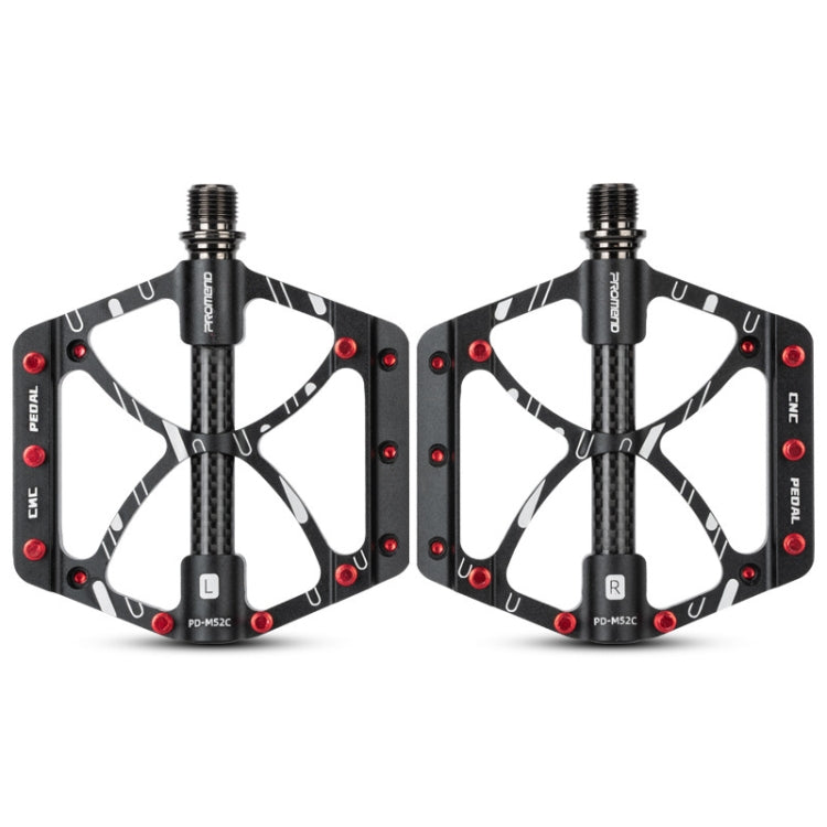 Skorter | PROMEND PD-M52C 1 Pair Bicycle Aluminum Alloy + Carbon Fiber Tube Bearing Pedals (Black)