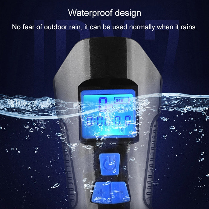 Skorter | 350LM USB Charging Waterproof Snap-on Bicycle Headlight with Speaker & Stopwatch Function (Blue)