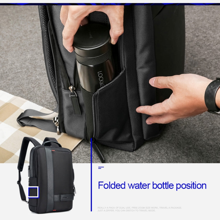 Skorter | Bopai 751-006561 Large Capacity Business Casual Breathable Laptop Backpack with External USB Port, Size: 29 x 16 x 44 cm (Black)