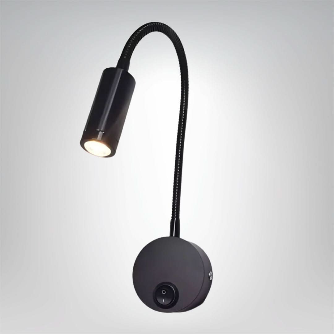 Skorter | Wireless LED Wall Light with Flexible Arm in Black