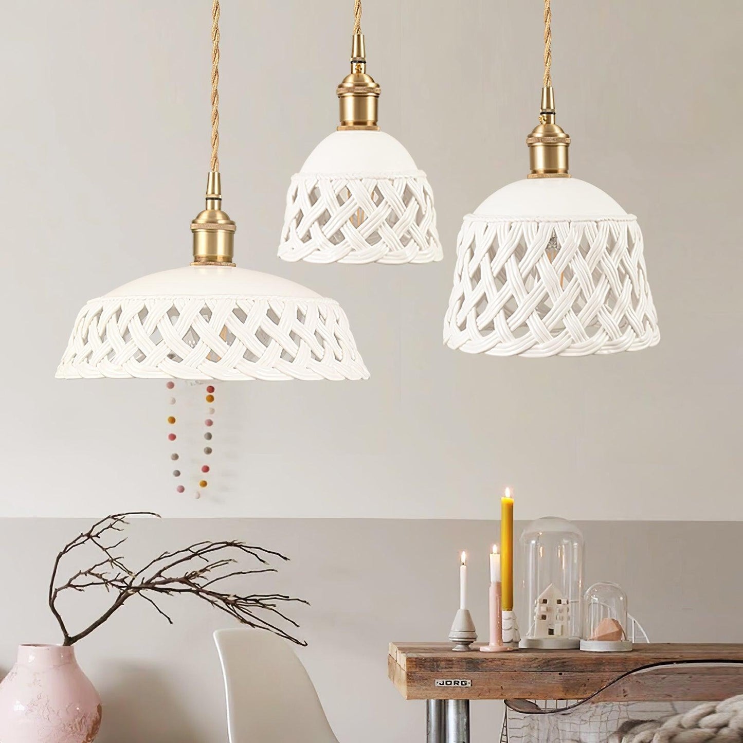 Skorter | Open work Ceramic Pendant Lamp