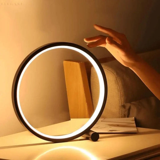 Skorter | Dimmable LED Ring Table Lamp – Modern Touch Control