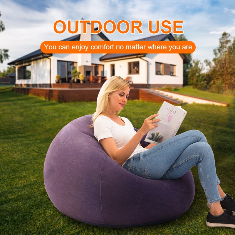 Skorter | Outdoor Large Faul Inflatable Sofa Sleeping Chair PVC Lounger Seat Beanbag Compressible Sofa Pouf Puff Sofa Tatami Living Room