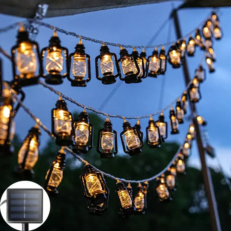 Skorter | SolarGlow - LED String Lights with Flame Effect - Cozy Outdoor Lighting for Garden & Terrace