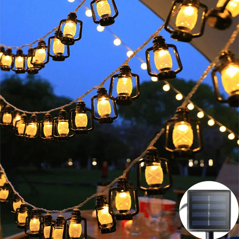 Skorter | SolarGlow - LED String Lights with Flame Effect - Cozy Outdoor Lighting for Garden & Terrace