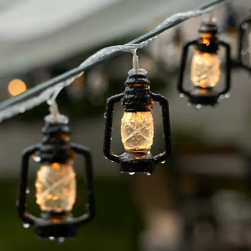 Skorter | SolarGlow - LED String Lights with Flame Effect - Cozy Outdoor Lighting for Garden & Terrace