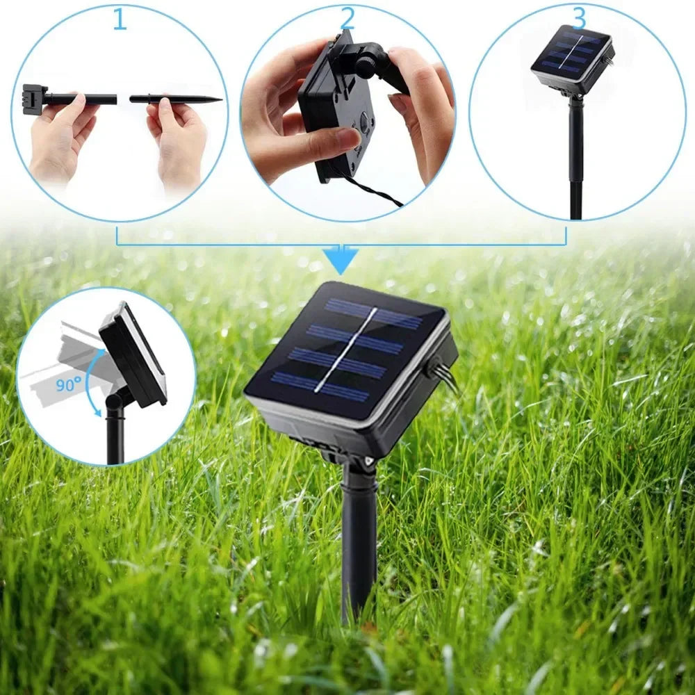 Skorter | SolarGlow - LED String Lights with Flame Effect - Cozy Outdoor Lighting for Garden & Terrace